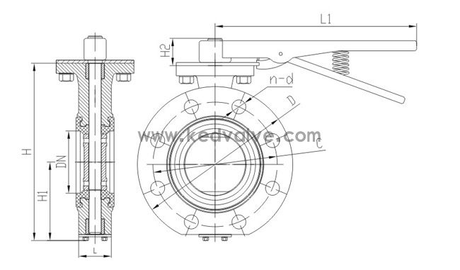 船用手柄法兰蝶阀GB/T3036-94