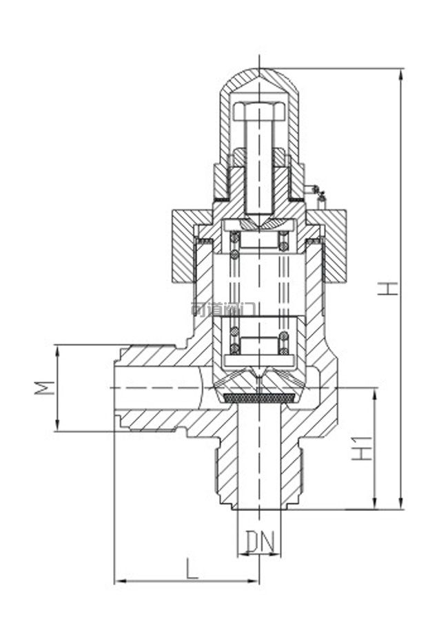 船用外螺纹直角液体安全阀CB907-94 